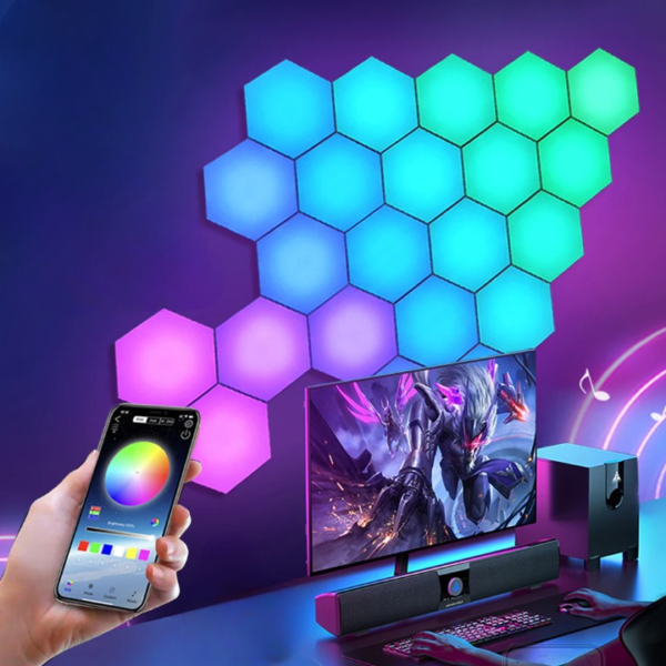 Lumifica HexPulse Prism Edition, Smart Hexagonal Ambient Lights